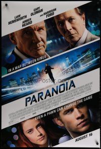 5y568 PARANOIA advance DS 1sh '13 Liam Hemsworth, Gary Oldman, Amber Heard, Harrison Ford!