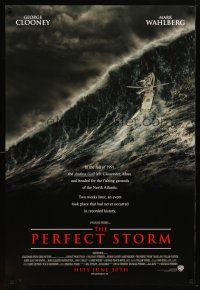 5y578 PERFECT STORM advance DS 1sh '00 Wolfgang Petersen, fishermen George Clooney & Mark Wahlberg!