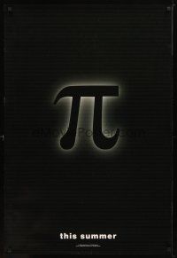 5y586 PI teaser DS 1sh '98 Darren Aronofsky sci-fi mathematician thriller, Sean Gullette!