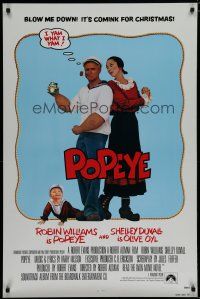 5y596 POPEYE teaser 1sh '80 Robert Altman, Robin Williams & Duvall as E.C. Segar's characters!