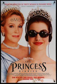 5y599 PRINCESS DIARIES advance DS 1sh '01 Julie Andrews, Anne Hathaway, Disney