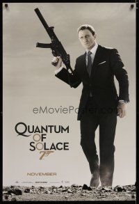 5y607 QUANTUM OF SOLACE int'l teaser 1sh '08 Daniel Craig as Bond with H&K submachine gun!