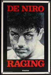 5y615 RAGING BULL teaser 1sh '80 Martin Scorsese, classic close up boxing image of Robert De Niro!
