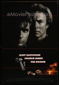 5y643 ROOKIE DS 1sh '90 Clint Eastwood directs & stars, Charlie Sheen, Raul Julia