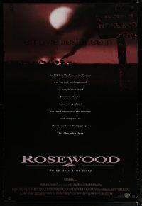 5y644 ROSEWOOD advance DS 1sh '97 Jon Voight, Ving Rhames, Don Cheadle, wild image of burning town!
