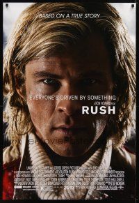 5y647 RUSH advance DS 1sh '13 cool close-up of Chris Hemsworth as F1 driver James Hunt!