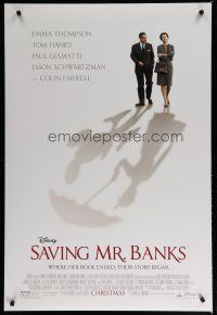 5y655 SAVING MR. BANKS advance DS 1sh '13 Emma Thompson as P.L. Travers & Tom Hanks as Walt Disney!