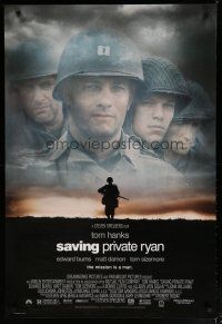 5y656 SAVING PRIVATE RYAN 1sh '98 Steven Spielberg, Tom Hanks, the mission is a man!