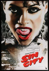 5y677 SIN CITY teaser DS 1sh '05 graphic novel by Frank Miller, sexy Rosario Dawson as Gail!