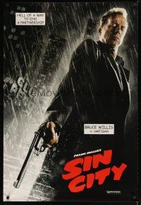 5y674 SIN CITY teaser 1sh '05 Frank Miller comic, cool image of Bruce Willis as Hartigan!
