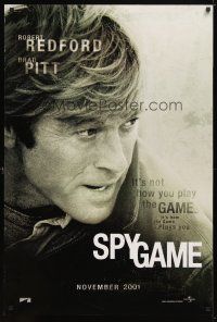 5y694 SPY GAME teaser DS 1sh '01 great close-up of Robert Redford, it's how the game plays you!