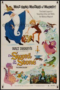 5y733 SWORD IN THE STONE 1sh R73 Disney's cartoon story of young King Arthur & Merlin the Wizard!