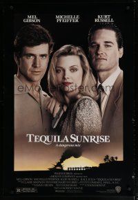 5y739 TEQUILA SUNRISE 1sh '88 Mel Gibson, pretty Michelle Pfeiffer & Kurt Russell!