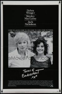 5y740 TERMS OF ENDEARMENT 1sh '83 great close up of Shirley MacLaine & Debra Winger!