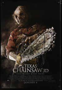 5y741 TEXAS CHAINSAW 3D advance DS 1sh '13 Alexandra Daddario, Dan Yeager, evil wears many faces!