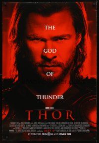 5y746 THOR advance DS 1sh '11 cool image of Chris Hemsworth in the title role!