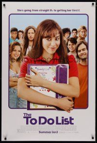 5y755 TO DO LIST advance DS 1sh '13 Aubrey Plaza, Johnny Simmons, she's getting her first F!
