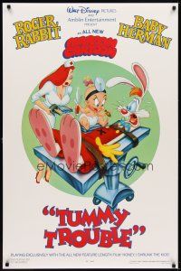 5y774 TUMMY TROUBLE DS 1sh '89 Roger Rabbit & sexy nurse Jessica with doctor Baby Herman!