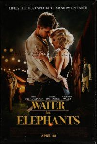 5y809 WATER FOR ELEPHANTS style A advance DS 1sh '11 Reese Witherspoon, Robert Pattinson!