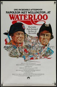 5y811 WATERLOO 1sh '70 great artwork of Rod Steiger as Napoleon Bonaparte at war!