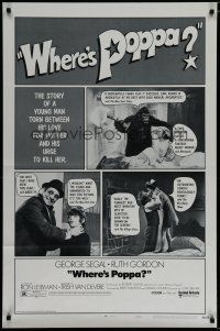 5y816 WHERE'S POPPA style A 1sh '70 Carl Reiner directed comedy, George Segal & Ruth Gordon!
