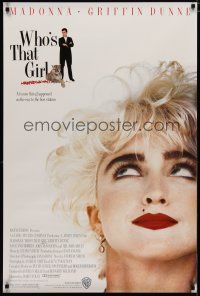 5y823 WHO'S THAT GIRL 1sh '87 great portrait of young rebellious Madonna, Griffin Dunne