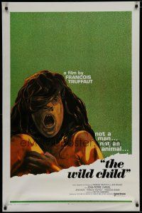 5y825 WILD CHILD int'l 1sh '70 Francois Truffaut's classic L'Enfant Sauvage!
