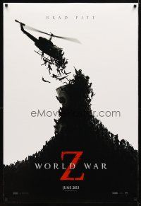 5y840 WORLD WAR Z white style teaser DS 1sh '13 Brad Pitt, Mireille Enos, zombie apocalypse!