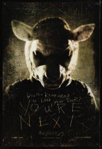 5y847 YOU'RE NEXT teaser DS 1sh '11 lamb mask, did you remember to lock your door?