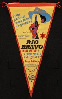 5z001 RIO BRAVO 6x11 Spanish pennant '59 cool different art of John Wayne, Howard Hawks classic!