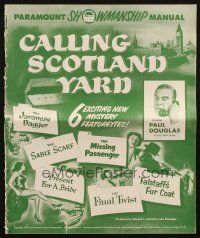 5z460 CALLING SCOTLAND YARD pressbook '54 cool six-bill of English detective mystery movies!