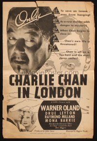 5z470 CHARLIE CHAN IN LONDON pressbook '34 great images of Asian detective Warner Oland!