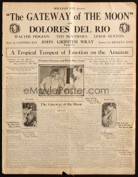 5z574 GATEWAY OF THE MOON pressbook '28 Dolores Del Rio, Walter Pidgeon, a tempest of emotion!