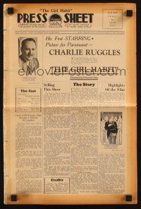 5z584 GIRL HABIT pressbook '31 when girls asked for kisses, Charlie Ruggles was the Yes Man!