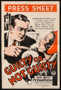 5z602 GUILTY OR NOT GUILTY pressbook '32 great artwork of pretty Betty Compson accused in court!