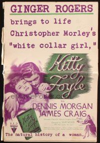 5z674 KITTY FOYLE pressbook '40 great romantic images of Ginger Rogers & Dennis Morgan!