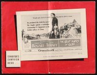 5z691 LEFT HAND OF GOD pressbook '55 art of priest Humphrey Bogart with gun + sexy Gene Tierney!