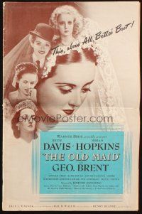 5z769 OLD MAID pressbook '39 many images of pretty Bette Davis, Miriam Hopkins, George Brent