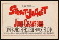 5z892 STRAIT-JACKET pressbook '64 art of crazy ax murderer Joan Crawford, directed by William Castle