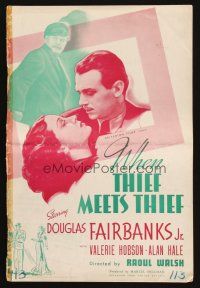 5z975 WHEN THIEF MEETS THIEF pressbook '37 Douglas Fairbanks Jr & Alan Hale love Valerie Hobson!
