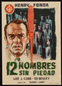 5z002 12 ANGRY MEN Spanish herald '58 Henry Fonda, courtroom classic, different Jano art!