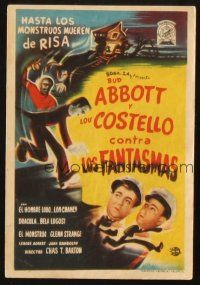 5z003 ABBOTT & COSTELLO MEET FRANKENSTEIN Spanish herald '50 Wolfman & Dracula after Bud & Lou!