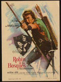 5z007 ADVENTURES OF ROBIN HOOD Spanish herald R64 MCP art of Errol Flynn as with bow & arrow!