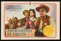 5z026 BADLANDS OF DAKOTA Spanish herald '46 sheriff Robert Stack, Ann Rutherford, Frances Farmer