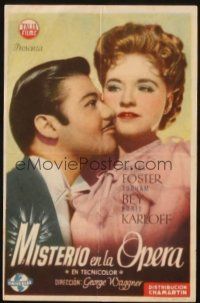 5z052 CLIMAX Spanish herald '48 different romantic close up of Turhan Bey & Susanna Foster!
