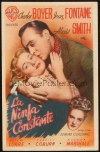 5z058 CONSTANT NYMPH Spanish herald '43 Joan Fontaine, Charles Boyer, Alexis Smith, different!