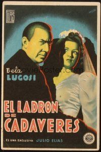 5z059 CORPSE VANISHES Spanish herald '42 different art of Bela Lugosi & Luana Walters by Fernandez!