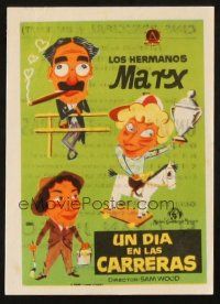 5z064 DAY AT THE RACES Spanish herald R60s Marx Brothers, wacky different Jano horse racing art!