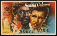5z072 DOUBLE LIFE Spanish herald '47 film noir, completely different art of Ronald Colman!