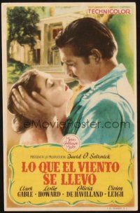 5z110 GONE WITH THE WIND Spanish herald R53 different romantic c/u of Clark Gable & Vivien Leigh!